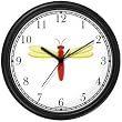 Red Body & Yellow Winged Dragonfly or Dragon Fly - JP Wall Clock by WatchBuddy Timepieces (White Frame)