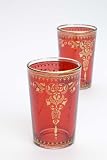 6 Pack of Hand Made Red Morjana Tea Cups