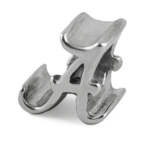 NCAA Alabama Crimson Tide .925 Sterling Silver Logo Charm Bead, Alabama Jewelry