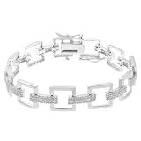 Tressa Sterling Silver Cubic Zirconia Square Bracelet