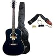 Full Size Acoustic Guitar with Free Carrying Bag and Accessories - Black