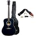 Austin Bazaar Full Size Dreadnought Guitar with Carrying Bag and Accessories - Black