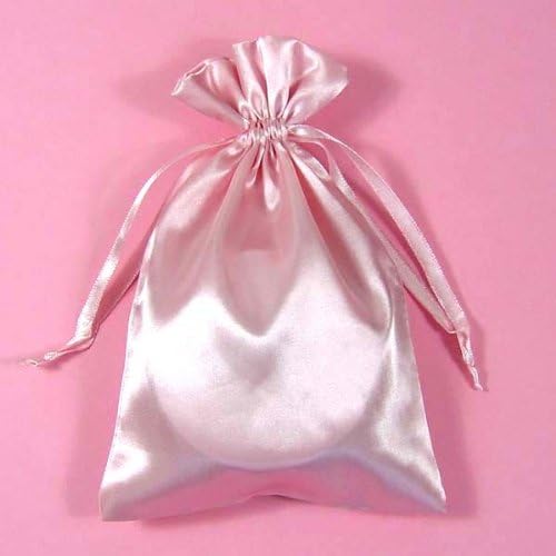 10 Pink 4"x 6" Satin Drawstring Pouches with Free Shipping