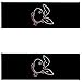 LA Auto Gear Grey Silver Play Girl Bunny Rabbit with Pink Bow and Pink Heart Necklace Gem Crystal Art Studded Rhinestone Bling Car Truck SUV Seat Belt Shoulder Pads - Pair