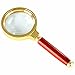 Neon 5X 60MM Handheld Magnifier with Wooden Handle and Glass Lens Loupe for Reading Repairing Jewelry Inspection
