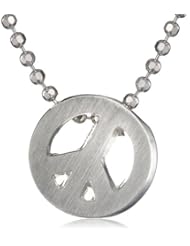 Alex Woo "Little Faith" Sterling Silver Peace Sign Pendant Necklace, 16"