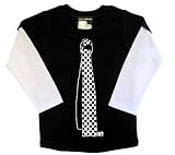 Micro Me Emo Tie Sk8-Rat Double Layer Shirt, Black, 6 Months
