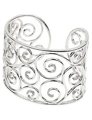 7 Inch Diamond Cuff Bracelet Sterling Silver 67346