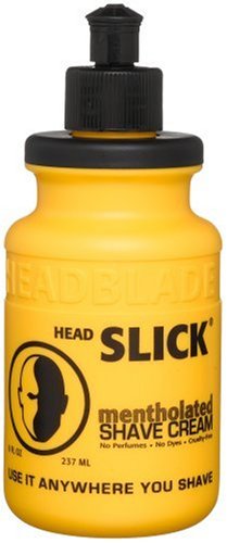 HeadBlade HeadSlick Shave Cream, Mentholated, 8 fl oz (237 ml) (Pack of 3)