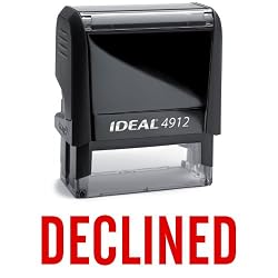 DECLINED Red Office Stock Self-Inking Rubber Stamp