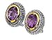 Amethyst Gemstone 4.6 Carat (ctw) Earrings in Sterling Silver with 14K Gold Accents