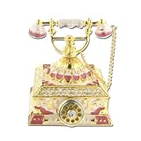 Antique Filigree Pink Telephone Jeweled Trinket Box