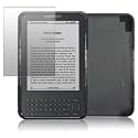 GEL CASE SMOKE GREY FOR AMAZON KINDLE 3 WITH SCREEN PROTECTOR
