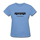 SusanMarket Women's Senbahn 1 Cotton Round Collar T Shirt,M,sky