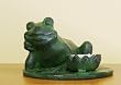Cast Iron Frivolous Frog on a Lily Pad Tealight/Votive Candle Holder