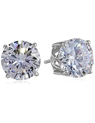 Charles Winston, Cubic Zirconia 9mm Round Dew Stud Earrings (6.00cttw)