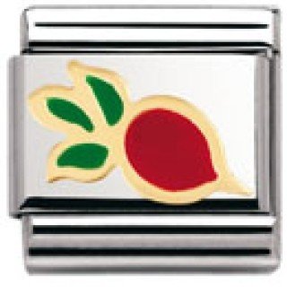 Nomination Composable Classic VEGETABLES Edelstahl, Email und 18K-Gold (Rube) 030219 Preisvergleich
