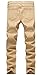 Men's Khaki Skinny Ripped Slim Fit Stretch Designed Destroyed Denim Jeans-31