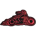 Flaming Bobber Motorcycle Biker Vest Patch Old School