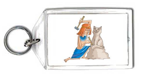 Schlüsselhalter - schnitzen, Ägypten, Stein, Bildhauer, Katze