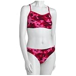 Speedo Women's Race Endurance+ Polyester Camo Overall Print V-Back Two Piece Swimsuit