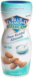 Blue Diamond Oven Roasted Almonds Sea Salt, 8-Ounce Jars (Pack of 6)