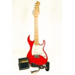 Barcelona 1/2-Size Mini Electric Guitar Package - Red