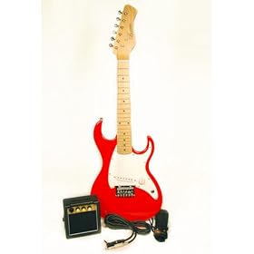 Barcelona 1/2 Size Mini Electric Guitar Package- Red