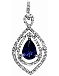 14K White Gold Tanzanite and Diamond Pendant -- LIFETIME WARRANTY