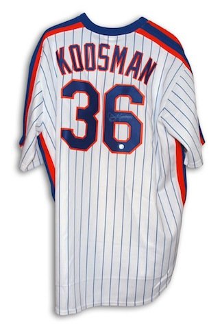 Jerry Koosman Signed New York Mets White Pinstripe Majestic Throwback Jersey