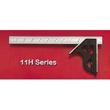 Starrett 11H-6-4R 6-Inch Combination Square with Cast Iron Head and Black Wrinkle Finish