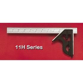 Starrett 11H-4-4R Combination Square with Cast Iron Head and Black Wrinkle Finish