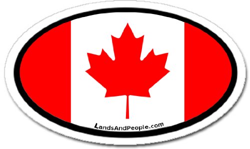 Canada CAN Flag Car Bumper Sticker Decal Oval