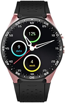 LOLERS Bluetooth Smartwatch KW88 MT6580 Quad Core 1.39 inch Amoled OGS Screen 3G Calling Pedometer Heart Rate Monitor 5.0MP RC Camera GPS WiFi Android 5.1 (Gold)