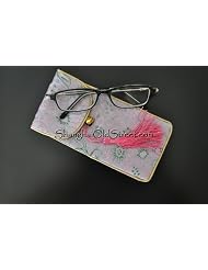 Beautiful Silk Brocade Eyeglass Sunglass Pouch Glasses Protect Bag - Purple with Pattern by Shanghai Old Street