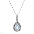 Necklace With 0.86ctw Precious Stones - Genuine Diamonds and Topaz Well Made in White Gold Length 18in