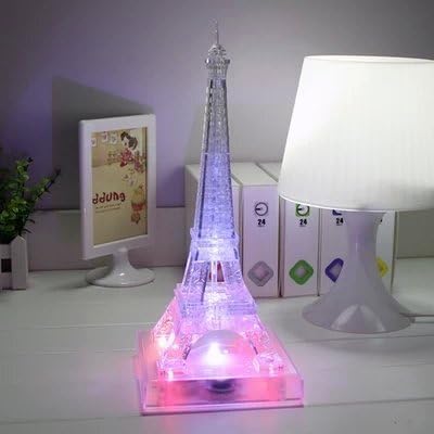 LF STAR Flashing Big Eiffel Tower 3d Crystal Jigsaw Puzzle 80pcs