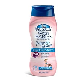Coppertone Water Babies Sunscreen Lotion, Pure & Simple, SPF 50, 8 oz.