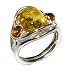 Sterling Silver Multi-Color Amber Designer Ring