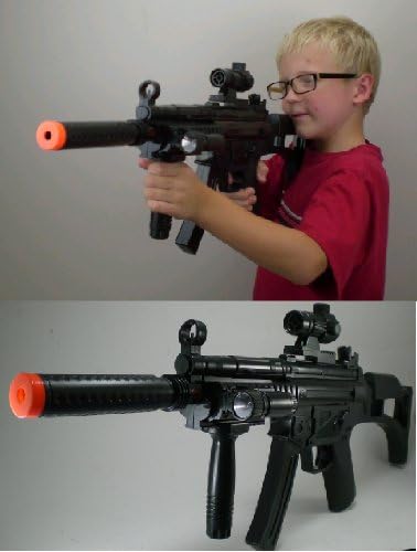 Navy Seal MP5N With Silencer Tactical Light Toy Submachine Assault Rifle Gun