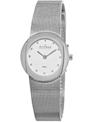 Skagen Womens 589SSS Steel Mother-Of-Pearl Swarovski Crystal Dial Watch