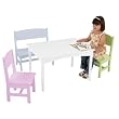 KidKraft 26112 Nantucket Table with Bench & 2 Chairs, Pastel