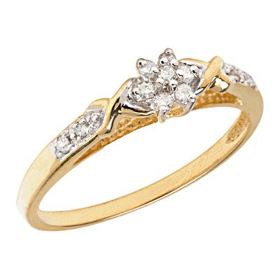10K Yellow Gold Diamond Cluster Promise Ring 41tX1lJT92L 10K Yellow Gold Diamond Cluster Promise Ring