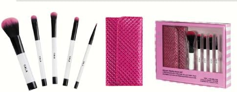 Itay Mineral Luminous, Glowing, Flawless Finish Foundation Loose Foundation Mf5 Dulce De Leche+cala 5pc Deluxe Travel Cosmetic Brush Set with Pink Case (Bundle of 2 Items)