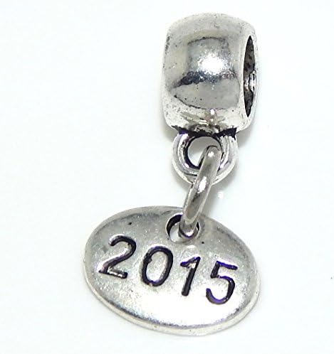 Jewelry Monster Dangling "Small 2015" Charm Bead for Snake Chain Charm Bracelet