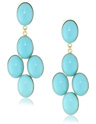 Yochi Turquoise Colored Cascade Mini Chandelier Earrings