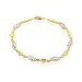 10K Two-tone Gold Diamond Cut Design 'MOM' Bracelet - 7.25