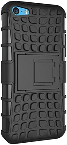 Generic Heavy Duty Tough Rugged Dual Layer Case with Built-in Kickstand, Tank Series Slim Fit Dual Layer Hybrid Armor Protective Case Cover, For Iphone5 (Black)