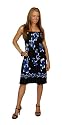 Sundress/Tube Dress Plumeria Design Black/Blue