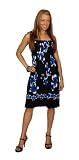 Sundress/Tube Dress Plumeria Design Black/Blue